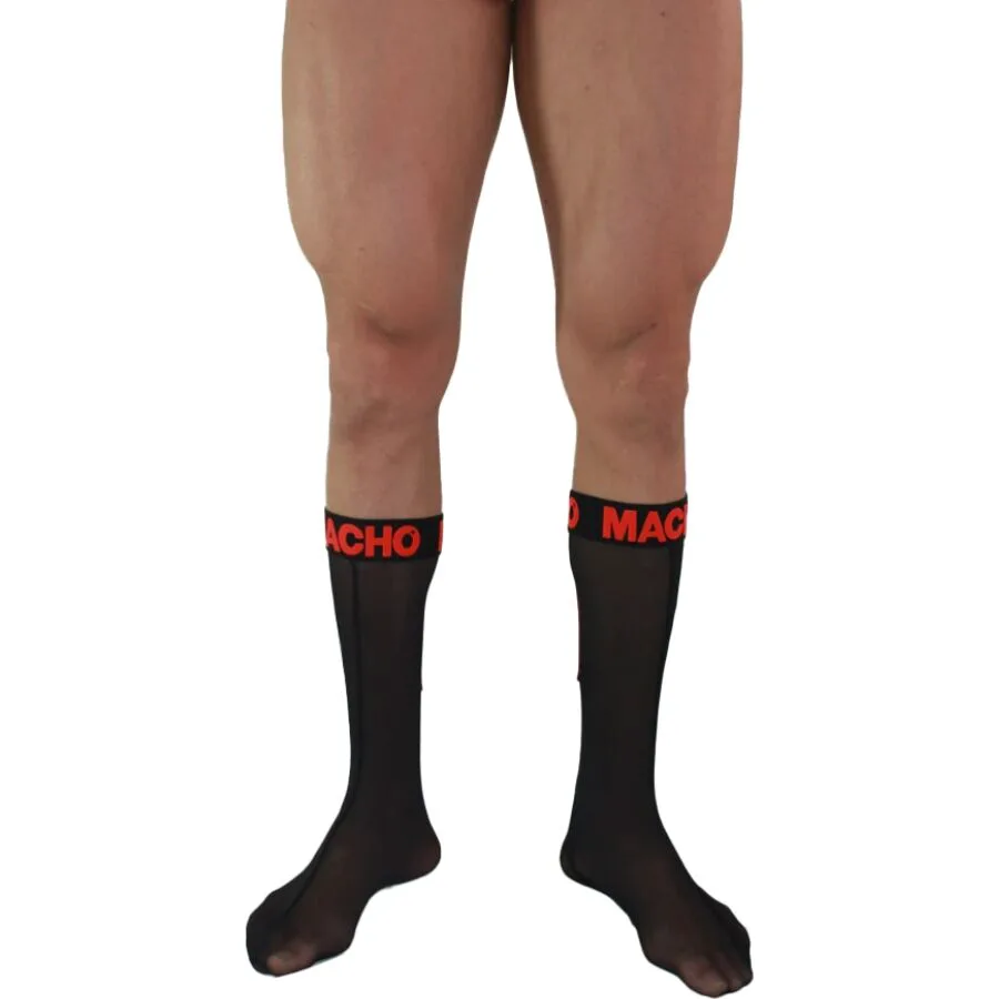 Chaussettes Fines Taille Unique Noir/rouge Macho
