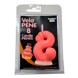 Bougie Pénis en Forme de Chiffre 8 Rose Diablo Picante rose jeu coquin