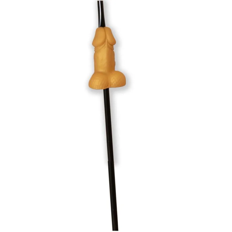 Paille en Forme de Pénis Doré Diablo Picante doré jeu coquin