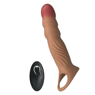 Gaine à pénis Manchon Pénis Texturé avec Vibration et Télécommande Pretty Love