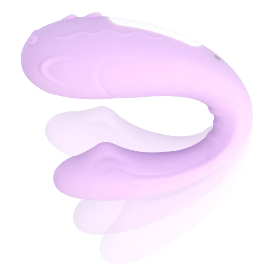 Vibromasseur pour couple Rin Mia en forme de U lilas, à porter pendant la position de l'éléphant