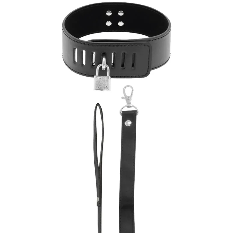Collier Bdsm avec Serrure Noire Darkness