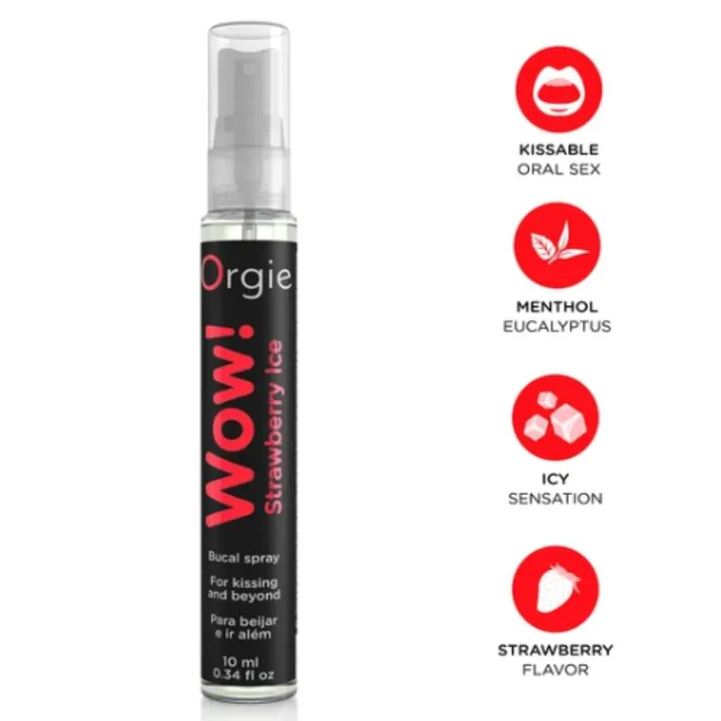 Wow! Spray Buccal Glacé à la Fraise 10 ML Orgie lubrifiant comestible