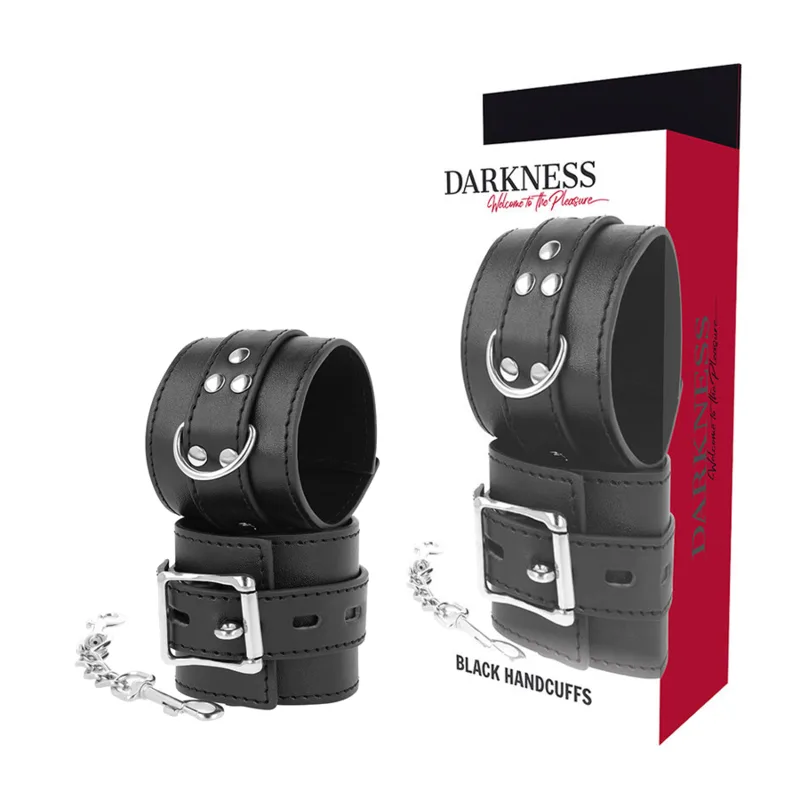 Menottes en Cuir Noir Darkness noir menottes
