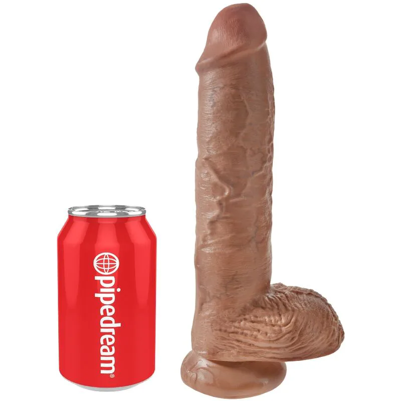 Gode Réaliste avec Boules 19,8 cm Caramel King Cock