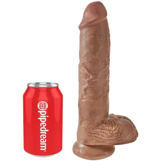 Gode Réaliste avec Boules 19,8 cm Caramel King Cock