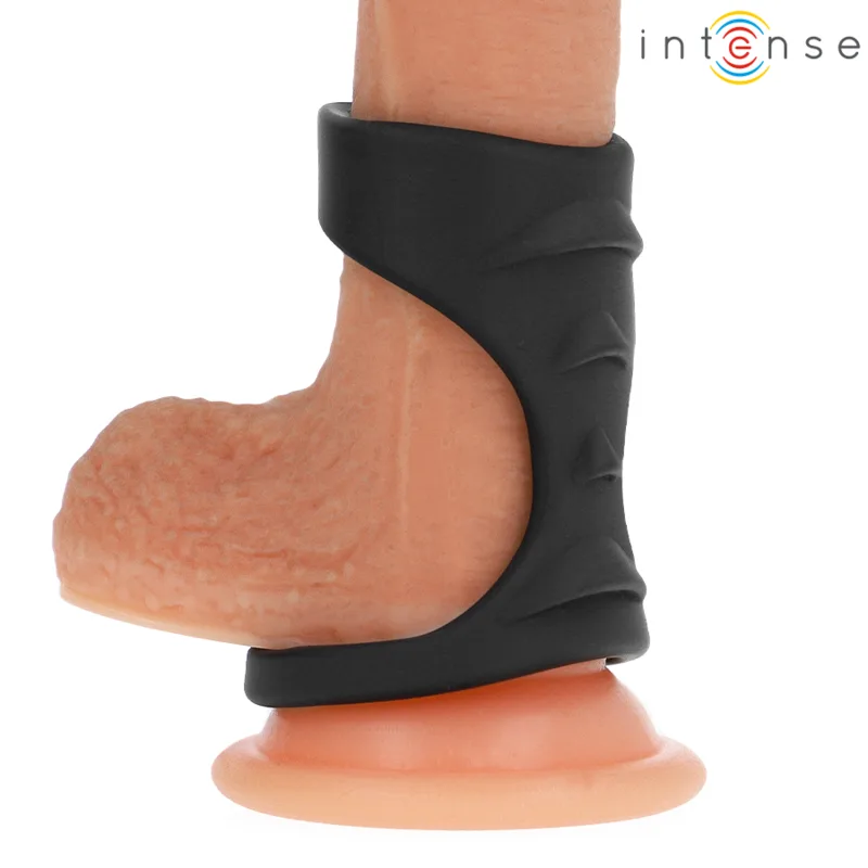 Theo Anneau pénien Double Silicone Noir Modèle 3 Intense