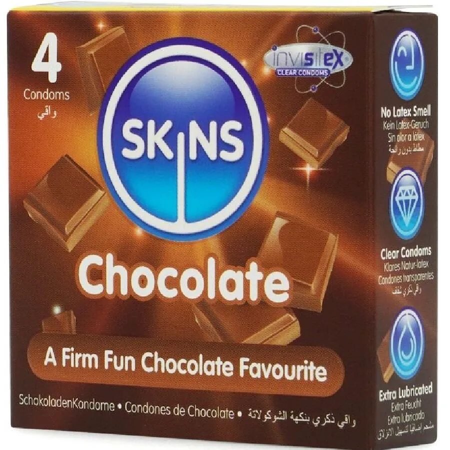 Pack de 4 Préservatifs Premium Chocolat Skins