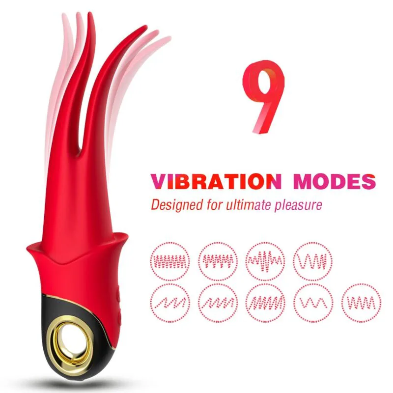 Stimulateur clitoridien Vibromasseur Shadow Double Tête Teasing Rouge Armony