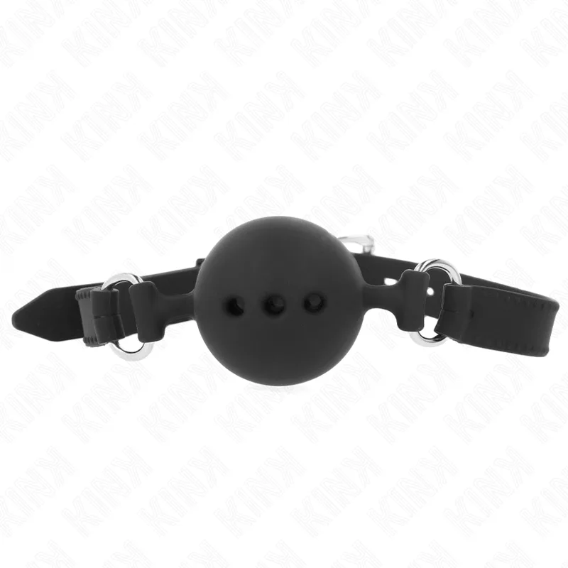Bâton Entierement Silicone 55 X 2 CM avec Boule 4,5 CM Kink noir bâillon