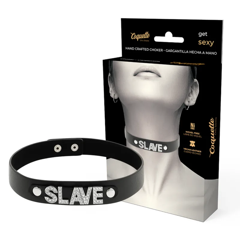 Ras de Cou en Cuir Végan Esclave Coquette Chic Desire collier bdsm