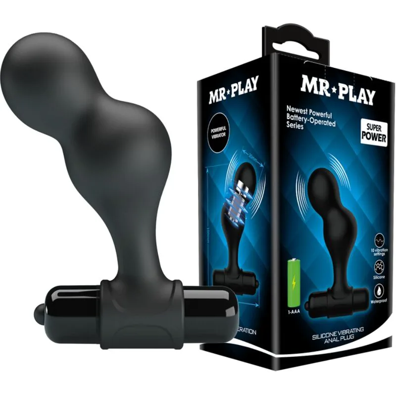 Plug Anal Vibromasseur en Silicone Noir Mr Play
