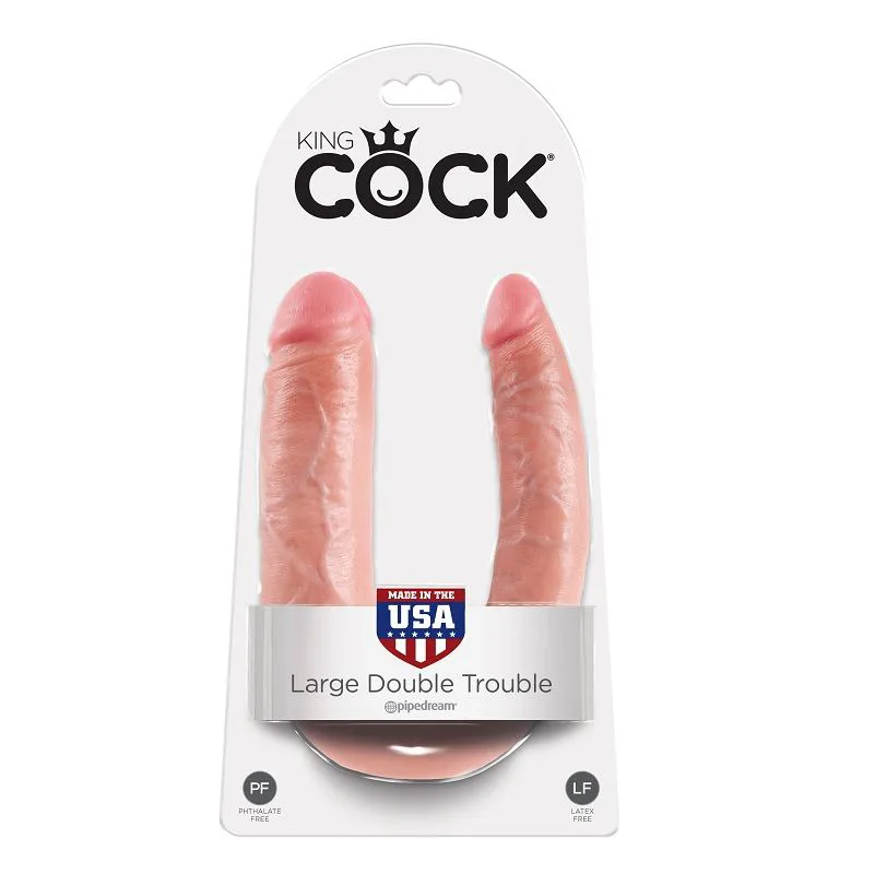 Gode Double Pénétration 17,8 cm Naturel King Cock