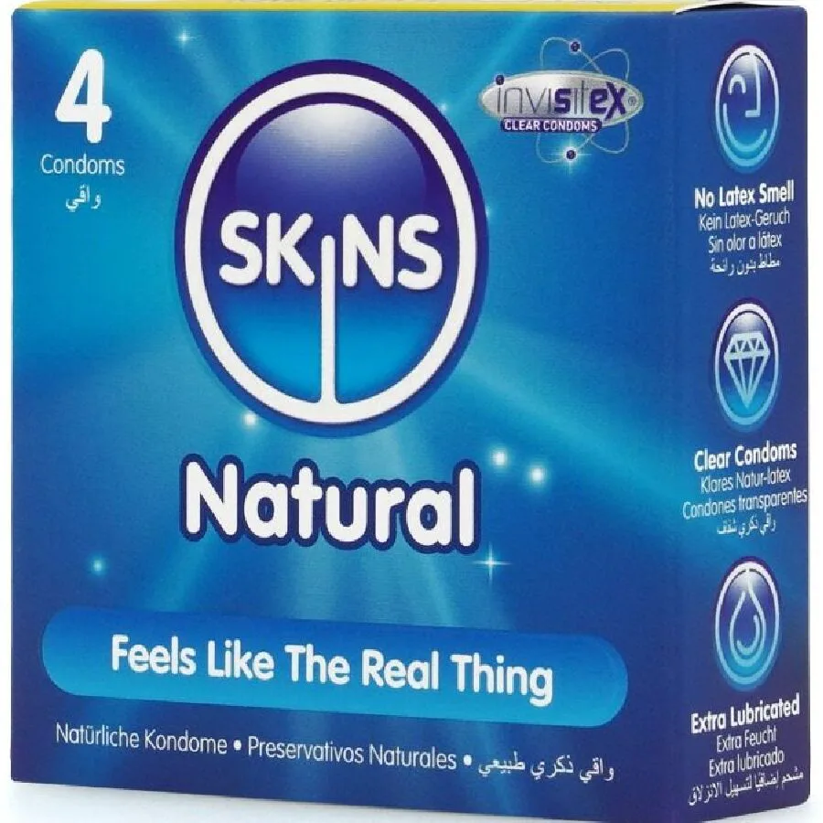 Pack de 4 Préservatifs Naturels Premium Skins