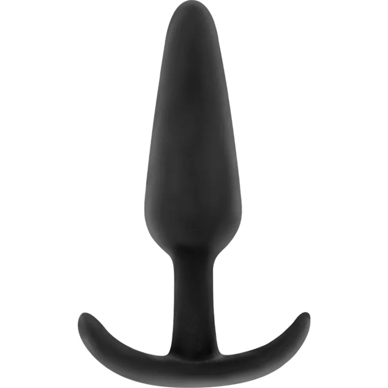 Plug Anal en Silicone Hansel avec Petite Poignée Black&Silver