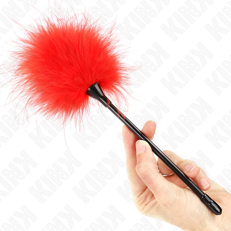 Plumes Tickle Rouges Utilisées pour le Kit Bondage 27 CM Kink bdsm