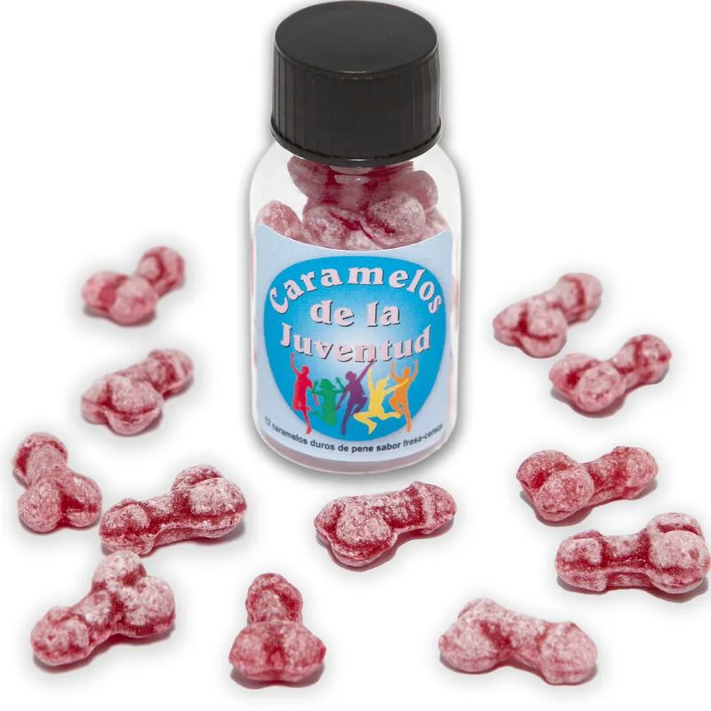 12 Bonbons Jeunesse Forme Pénis Fraise/cerise Diablo Picante jeu coquin