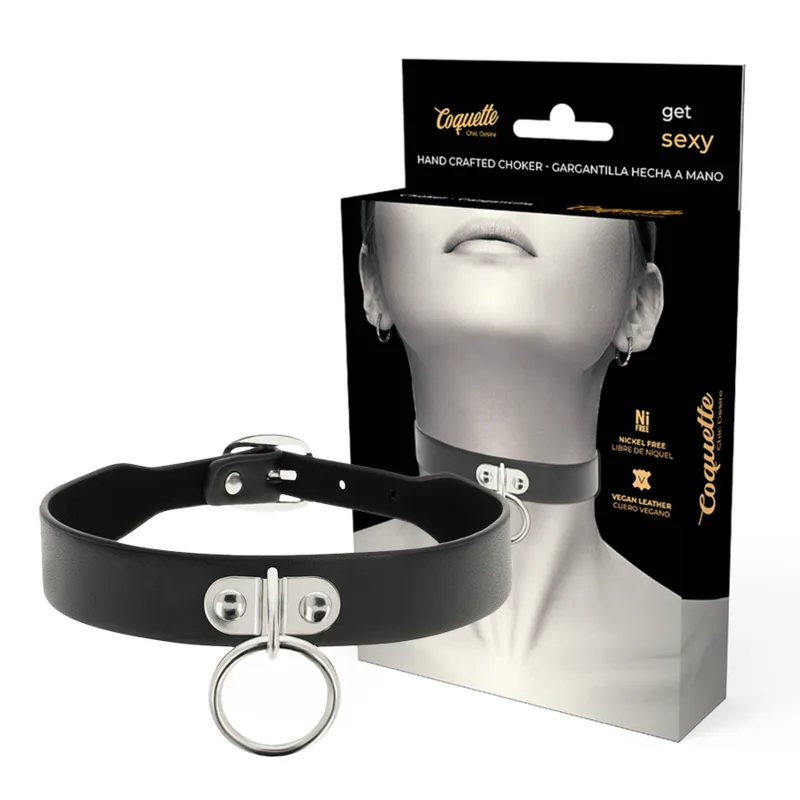 Collier en Cuir Vegan Femme Accessoire Fétiche