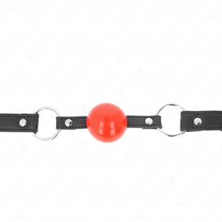Bâillon Balle 4 CM avec Serrure Boule Rouge Bracelet Noir Kink noir bâillon