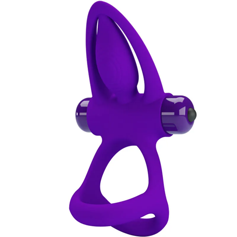 Anneau Vibromasseur 10 Vibrations Silicone Violette Pretty Love