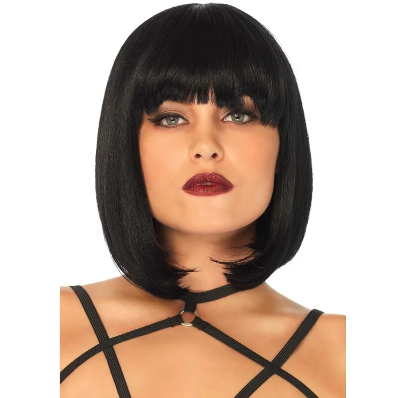 Perruque Bob Courte Naturelle Noire Leg Avenue noir lingerie