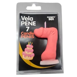 Bougie Pénis en Forme de Chiffre 7 Rose Diablo Picante rose jeu coquin