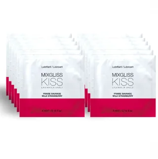 Lubrifiant Base d'Eau Saveur Fraise 12 Unidose 4 ml Mixgliss