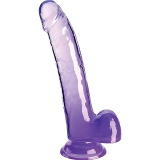 Clear Gode avec Testicules 20,3 cm Violet King Cock