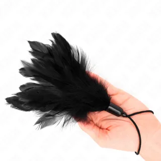 Plumes Chacouillées avec Manche Corde Base Plastique 15 CM Kink bdsm