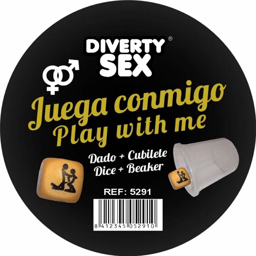 Dé Dur Doré avec Positions et Cube Diablo Picante doré jeu coquin