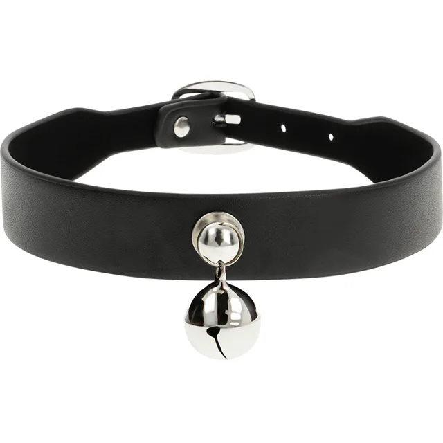 Collier en Cuir Vegan Femme Hochet Accessoire Coquette Chic