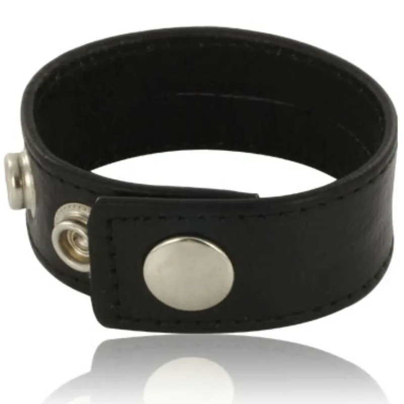 Cockring Sangle de Pénis Réglable en Cuir Noir Leather Body