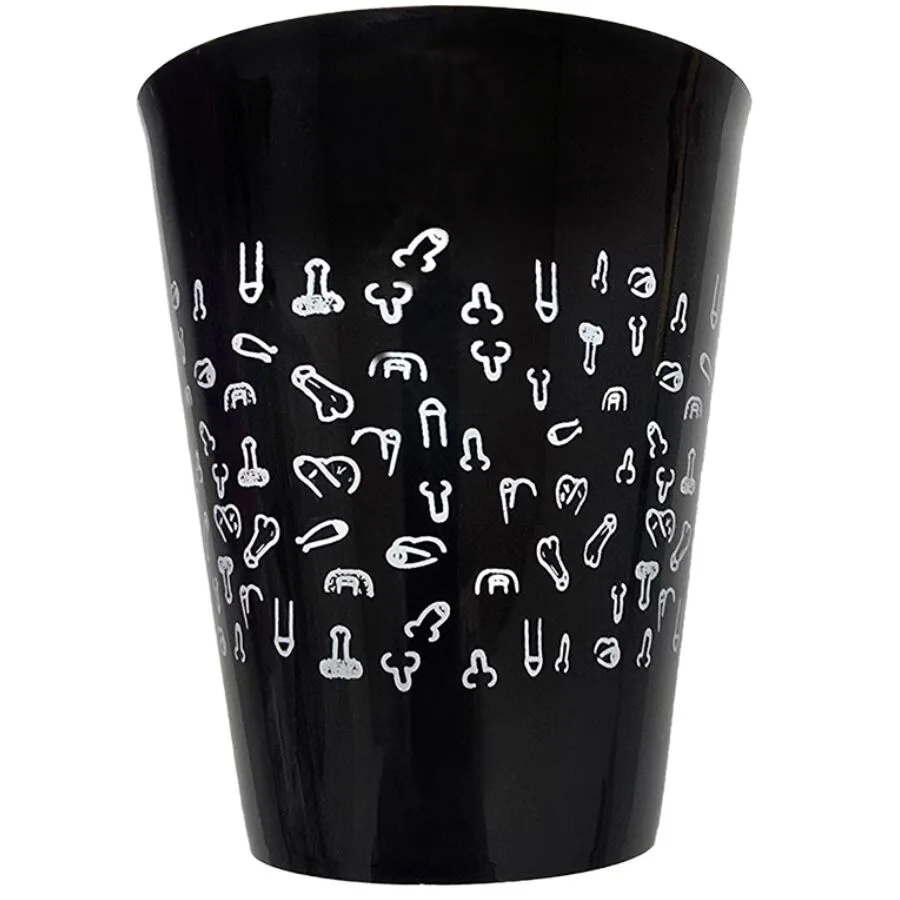 Black Cup 500 ML avec Pénis Blancs Diablo Picante noir jeu coquin