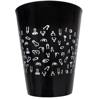 Black Cup 500 ML avec Pénis Blancs Diablo Picante noir jeu coquin