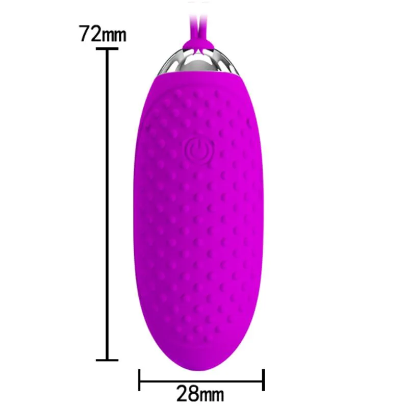 Longueur insérable de l'œuf vibrant Joanna : 7,5 cm, le reste demeure à l'extérieur