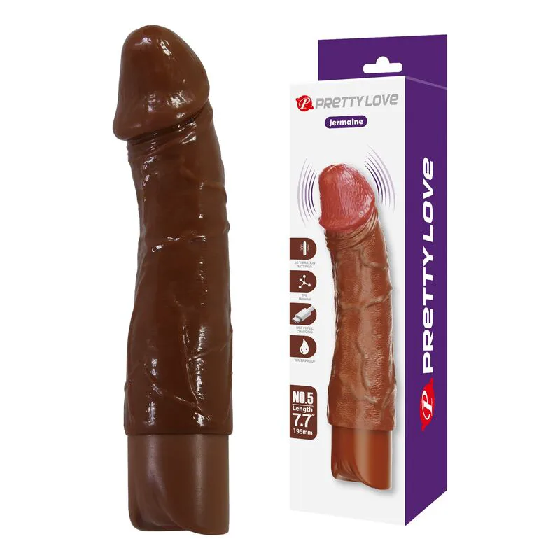 Gode Vibromasseur Réaliste Donald 19,5 cm Ø 4 cm Marron Pretty Love