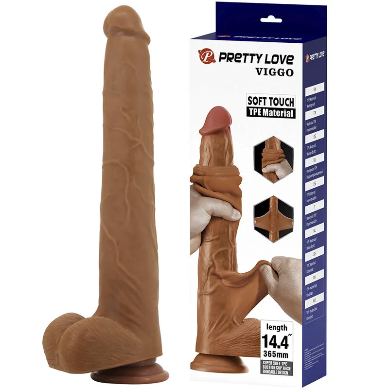 Viggo Gode Réaliste Doux au Toucher 36,5 cm Marron Pretty Love