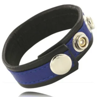 Cockring Sangle en Cuir Réglable pour Pénis Bleu-noir Leather Body