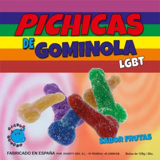 Fruits de Pénis Gummy avec Sucre LGBT Pride jeu coquin