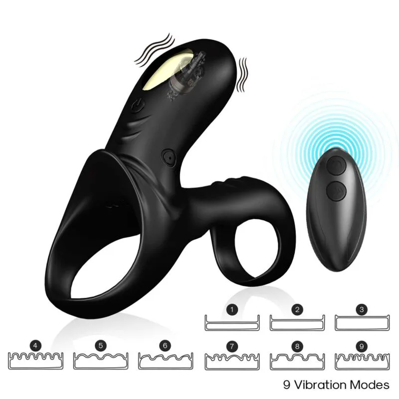 Anneau Vibromasseur Double Ranger pour Couples Noir Armony
