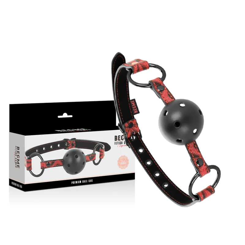 Bâillon en Cuir Végétalien Édition Rouge Begme rouge bâillon