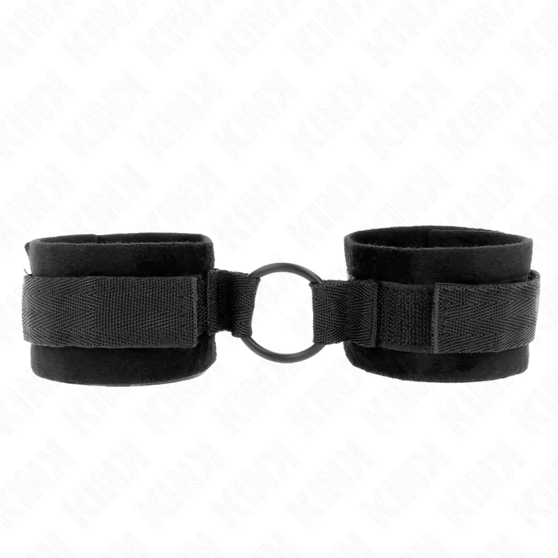 Manchettes Débutant Fourrure 25 CM avec O-ring 4 CM Noir Kink noir menottes