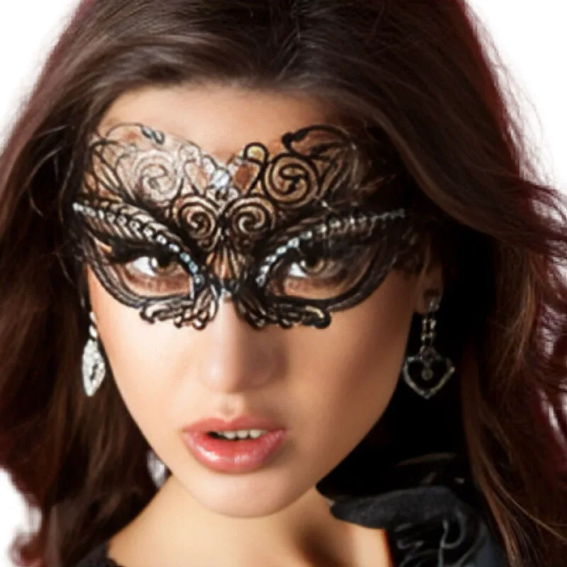 Masque Noir Cr 3706 Chilirose noir bâillon