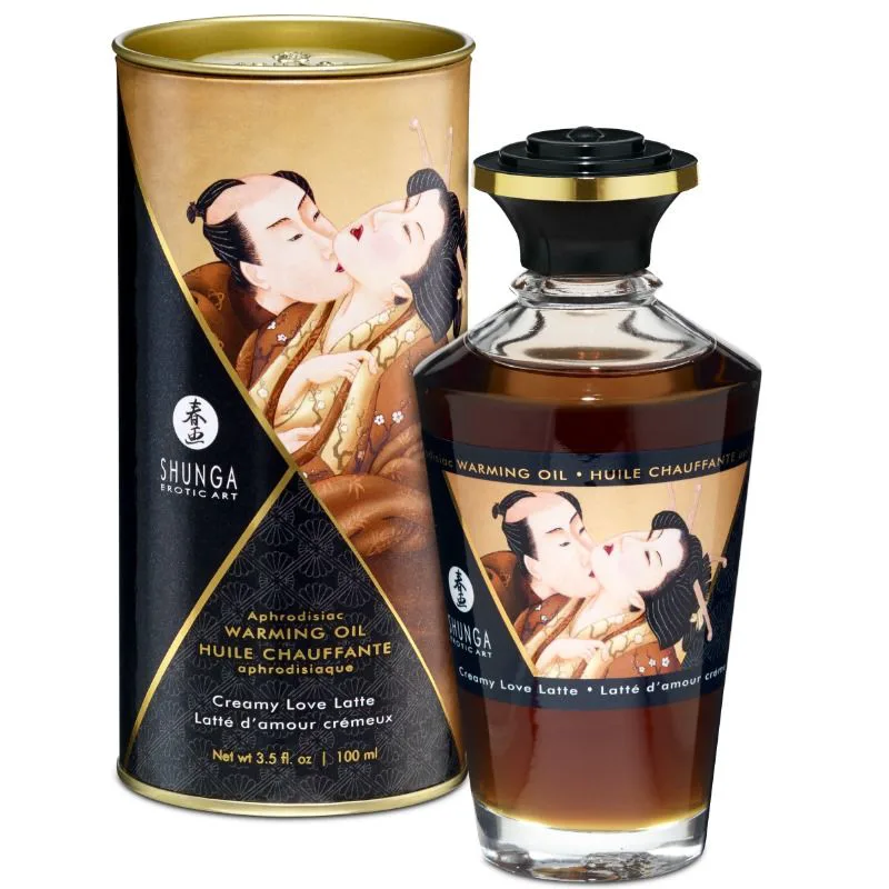 Huile de Massage à Effet Chaleur Saveur Creamy Love Latte Shunga