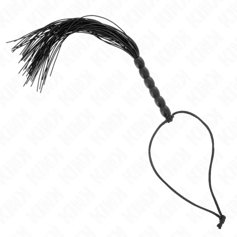 Mini Fouet en Silicone avec 6 Billes Noires 26 CM Kink fouet & martinet