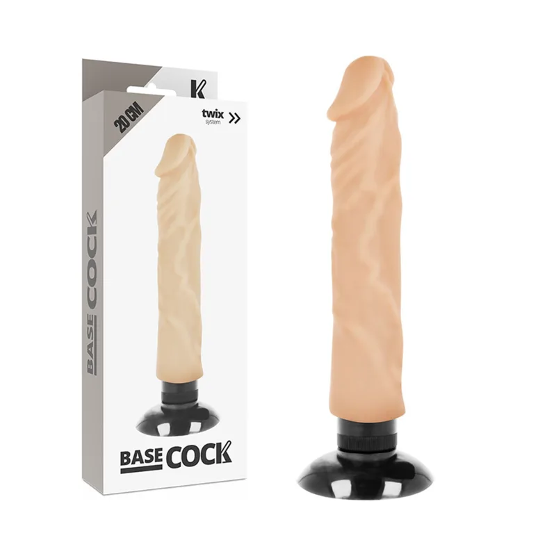 Vibromasseur Réaliste 2-1 Naturel 20 x 4 cm Basecock