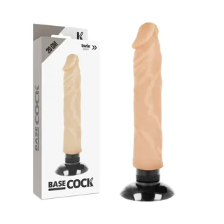 Vibromasseur Réaliste 2-1 Naturel 20 x 4 cm Basecock