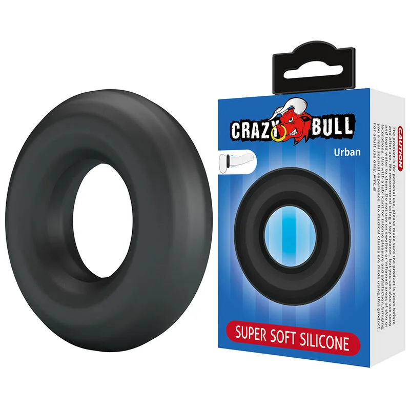 Anneau Pénal Urban en Silicone Ultra Doux Noir Crazy Bull