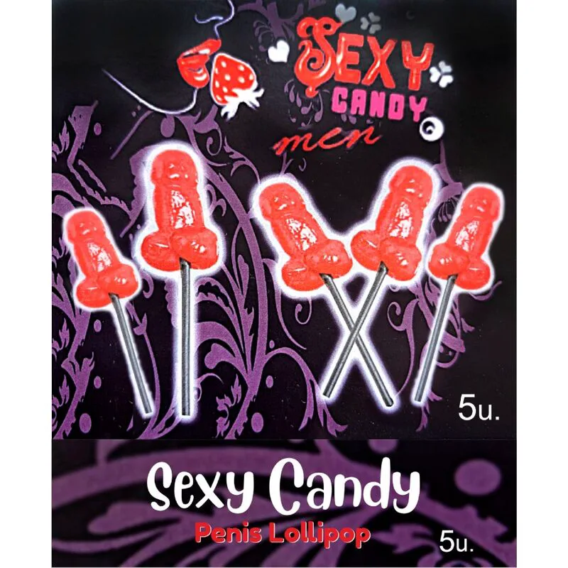 Boîte de 5 Sucettes en Forme de Pénis aux Cerises Diablo Picante jeu coquin