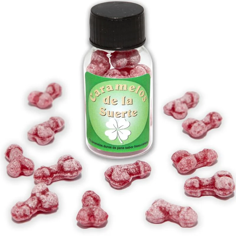 12 Bonbons Porte-bonheur en Forme de Pénis Fraise/cerise jeu coquin